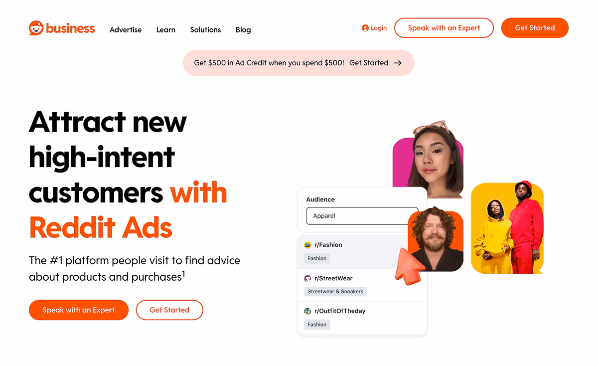 Reddit for Business Home Page