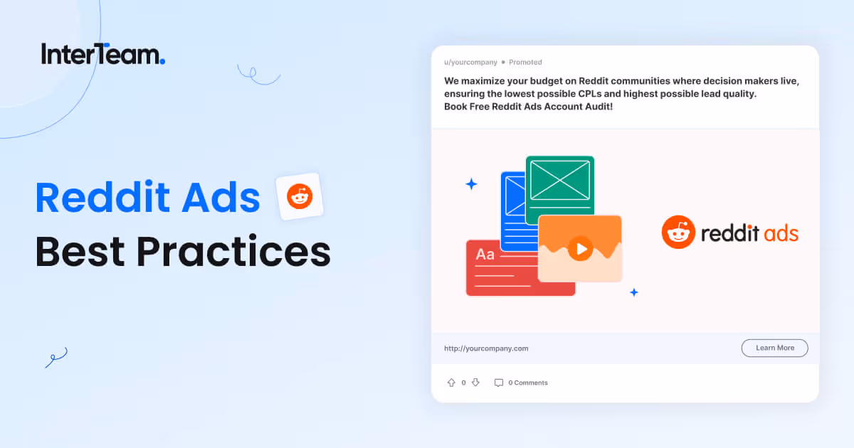 Reddit Ads best practices graphic with creative assets, community targeting, and brand messaging tips.