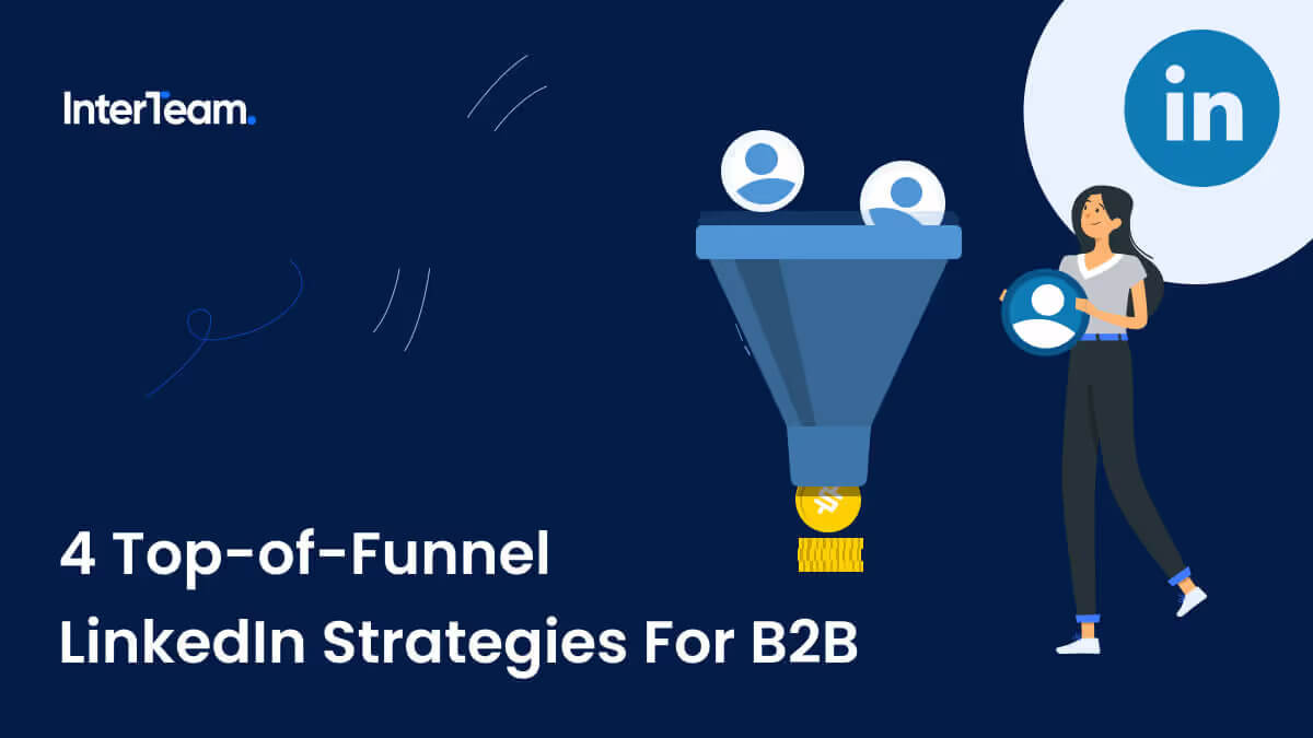 Cover image of a sales funnel for 4 top-of-funnel LinkedIn Ad strategies for B2B
