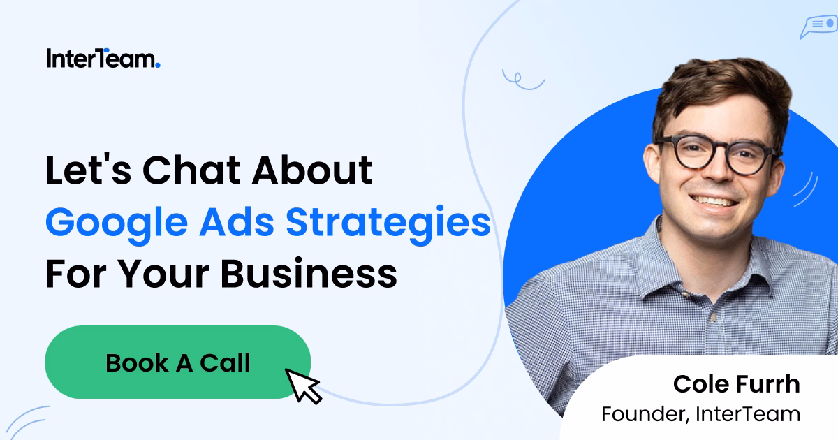 Promotional banner inviting businesses to book a call for Google Ads strategy planning.