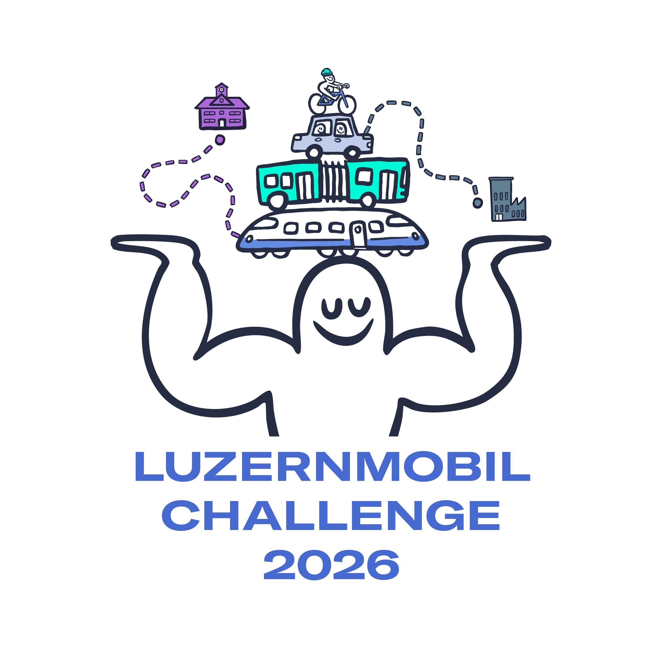 Bild von Auto und Velofahrer vor Gemeindehaus