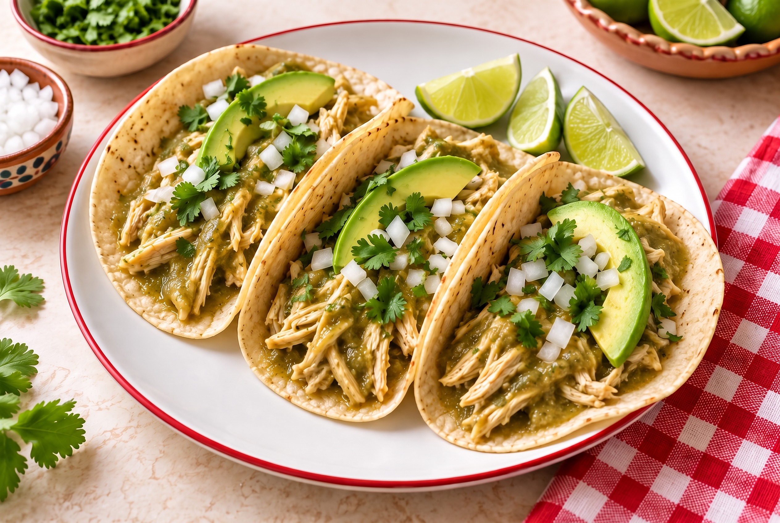 Salsa Verde Chicken Tacos