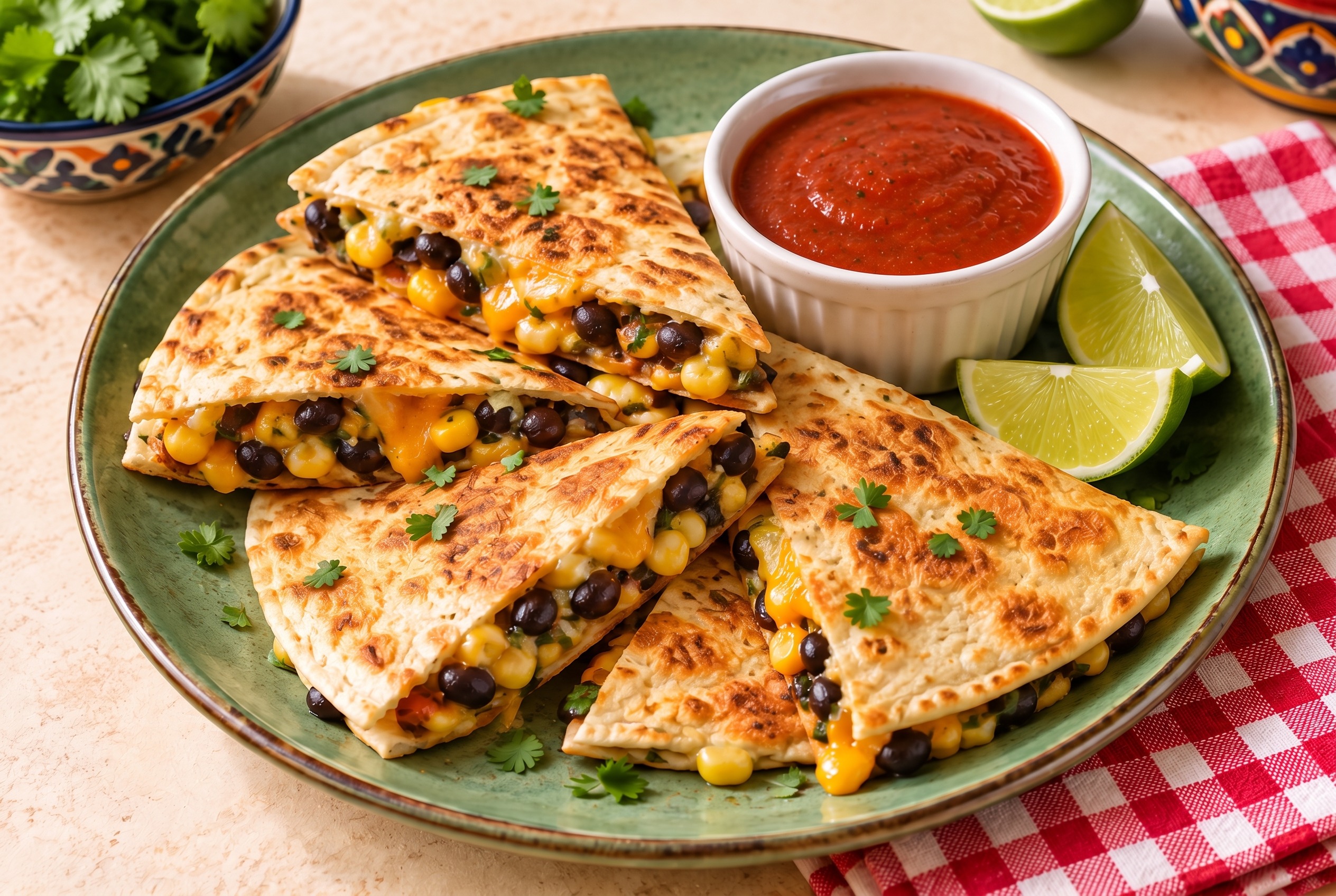 Crispy Black Bean Quesadillas