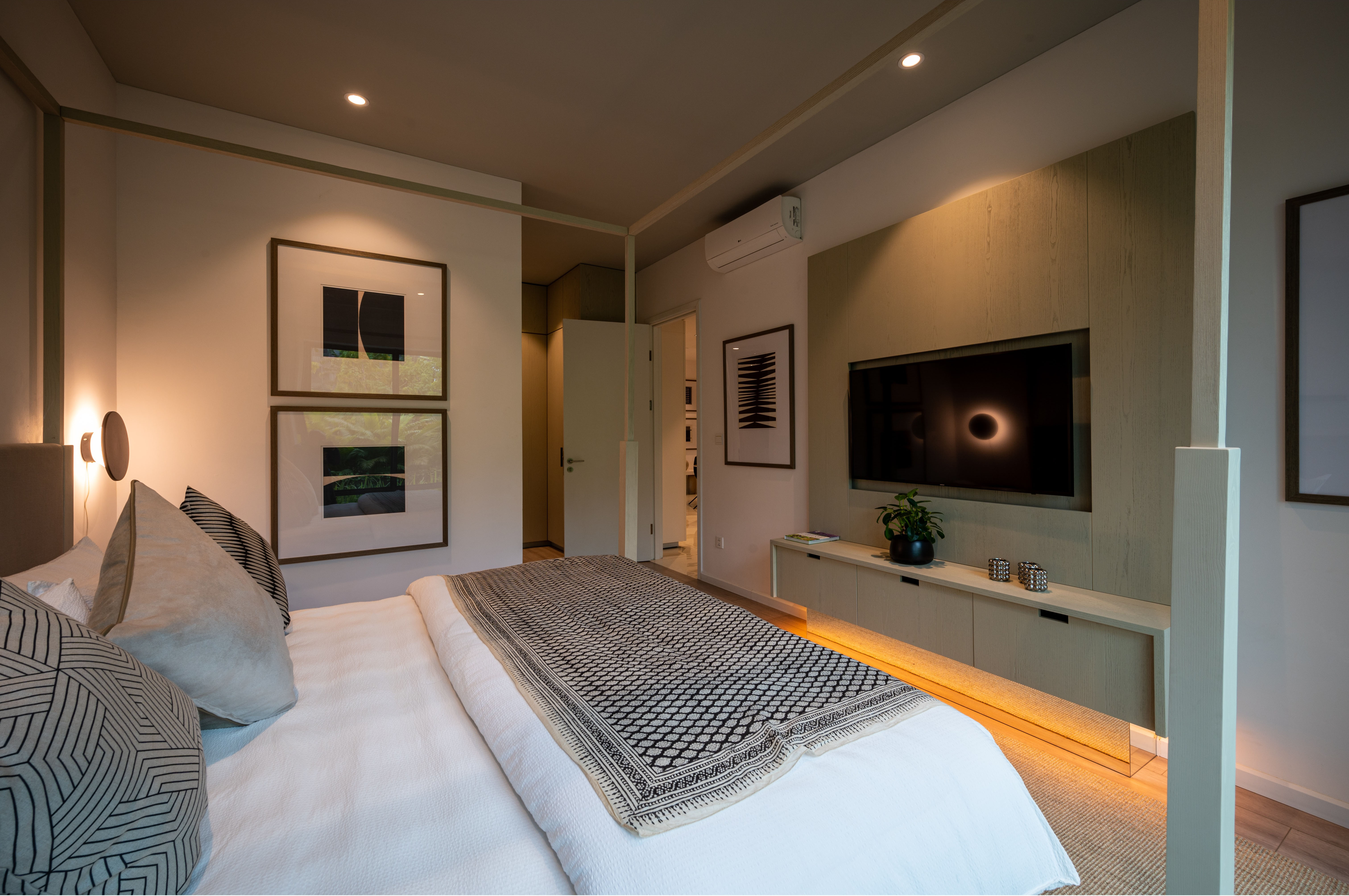 a bedroom decoration of an apartment unit in Ho Chi Minh City, Vietnam
