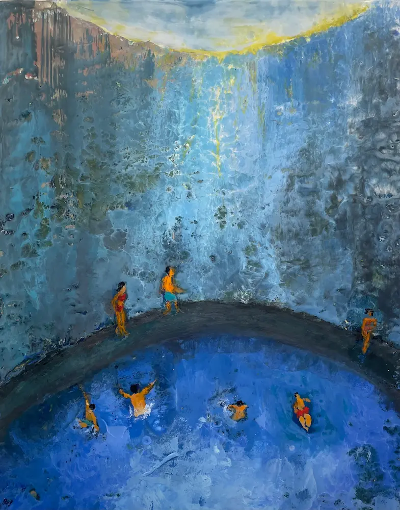 Swim Tank/ Encaustic