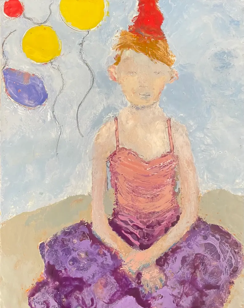 Birthday Girl/ Encaustic