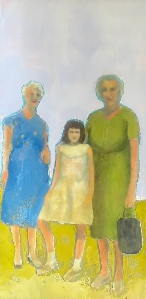 Me and my Great Aunts - Encaustic