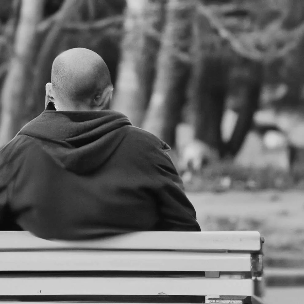 a person sitting on a bench