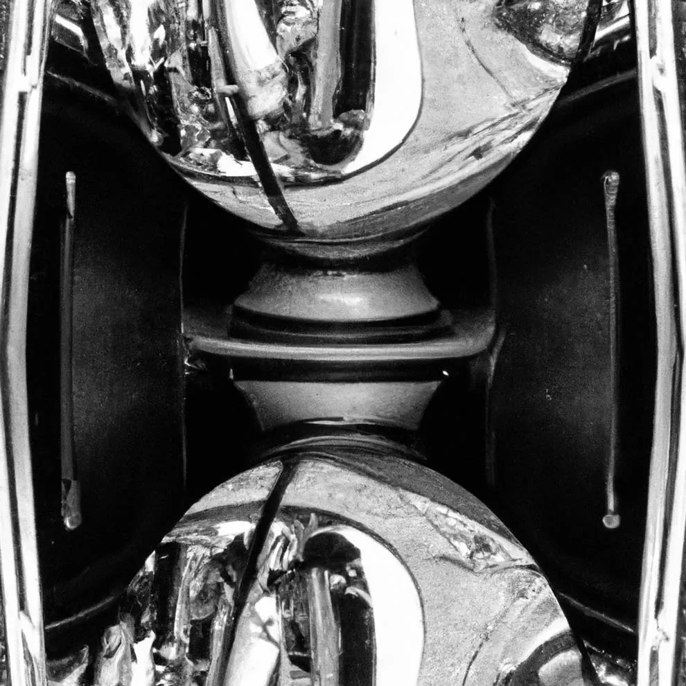 close-up of a chromed metal object