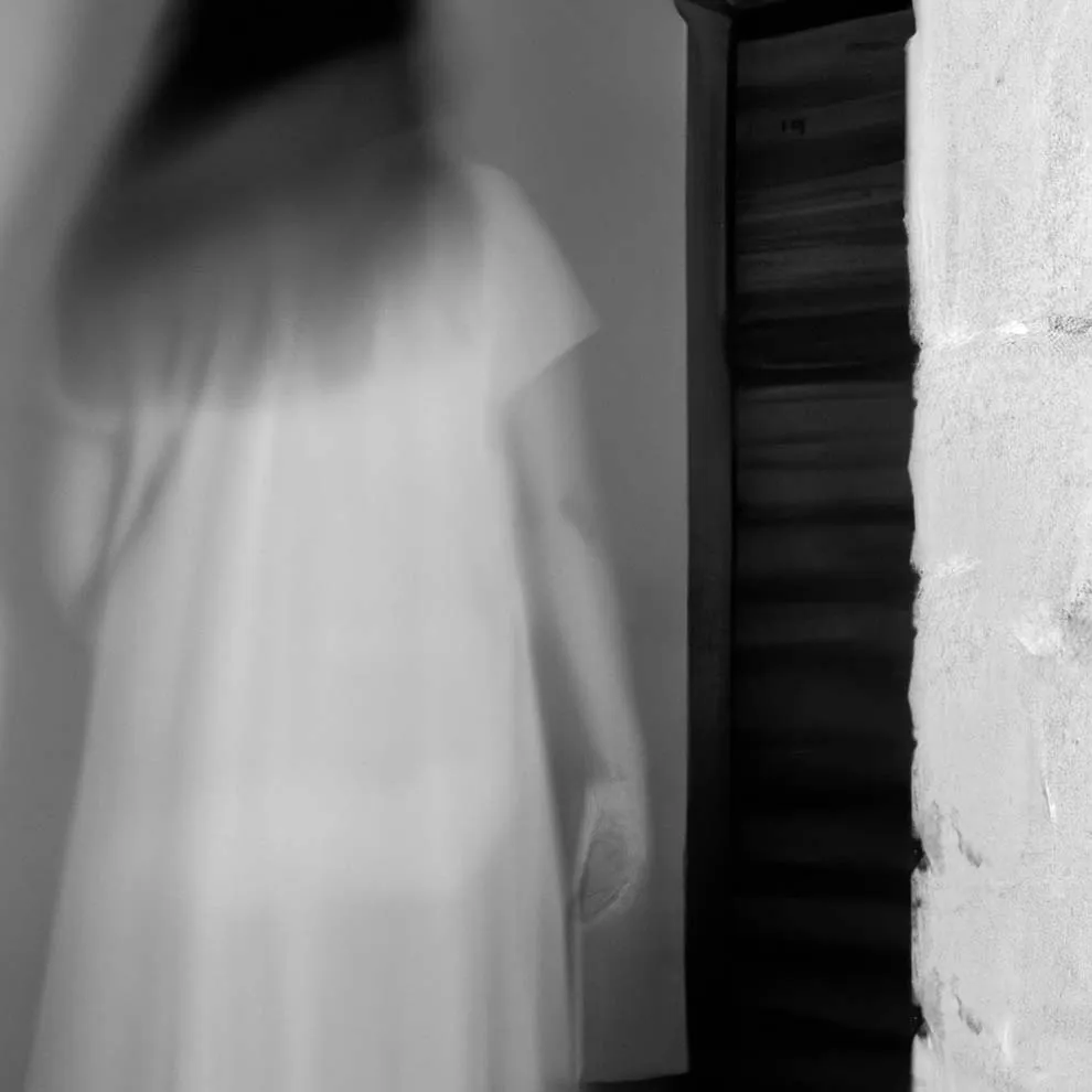 a person in a white dress, facing away