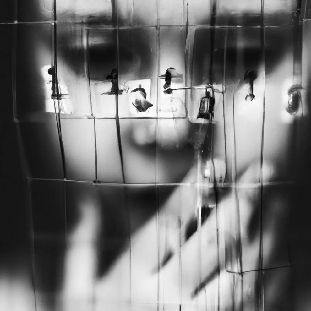 an abstract image of someone touching their face