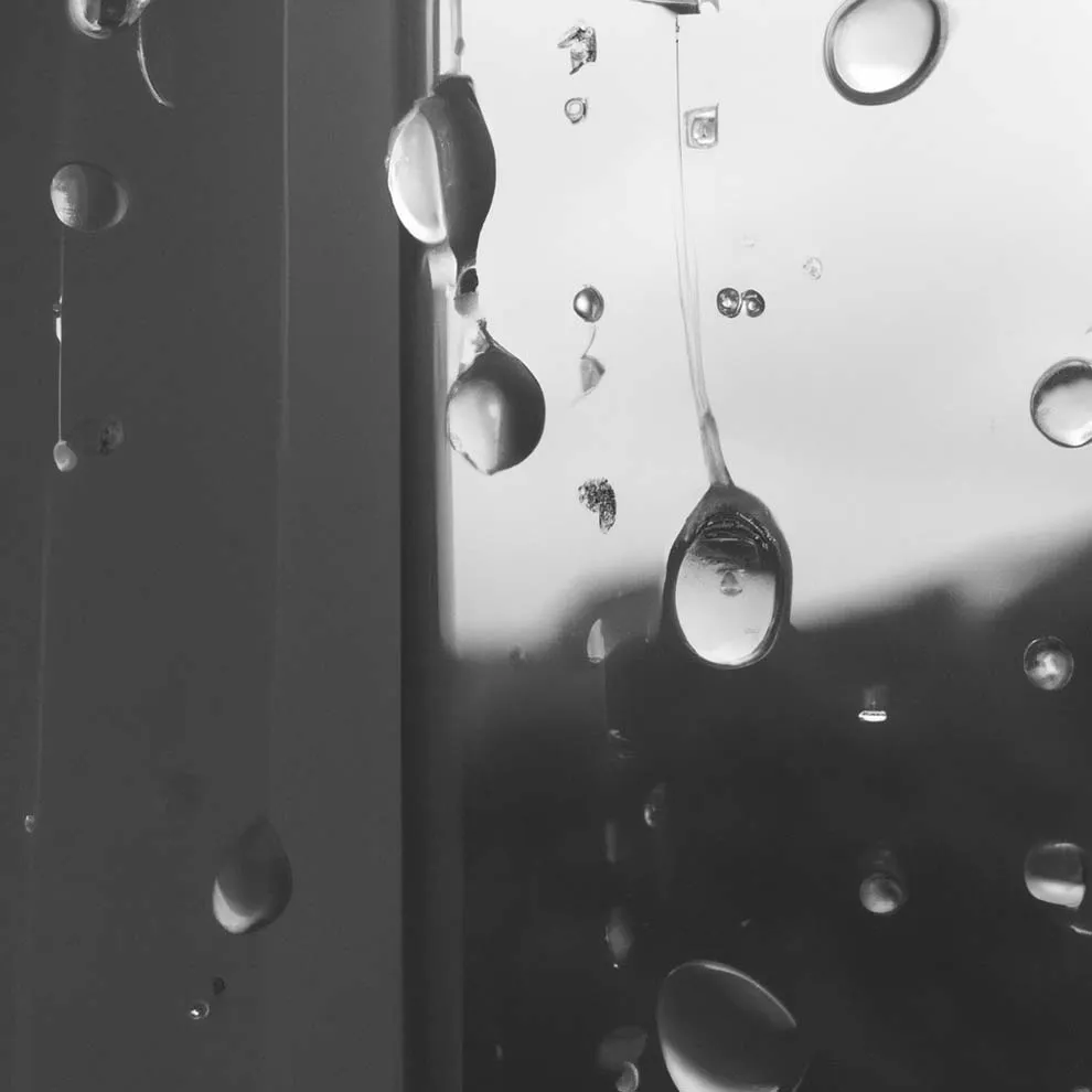 close up of water drops on a window