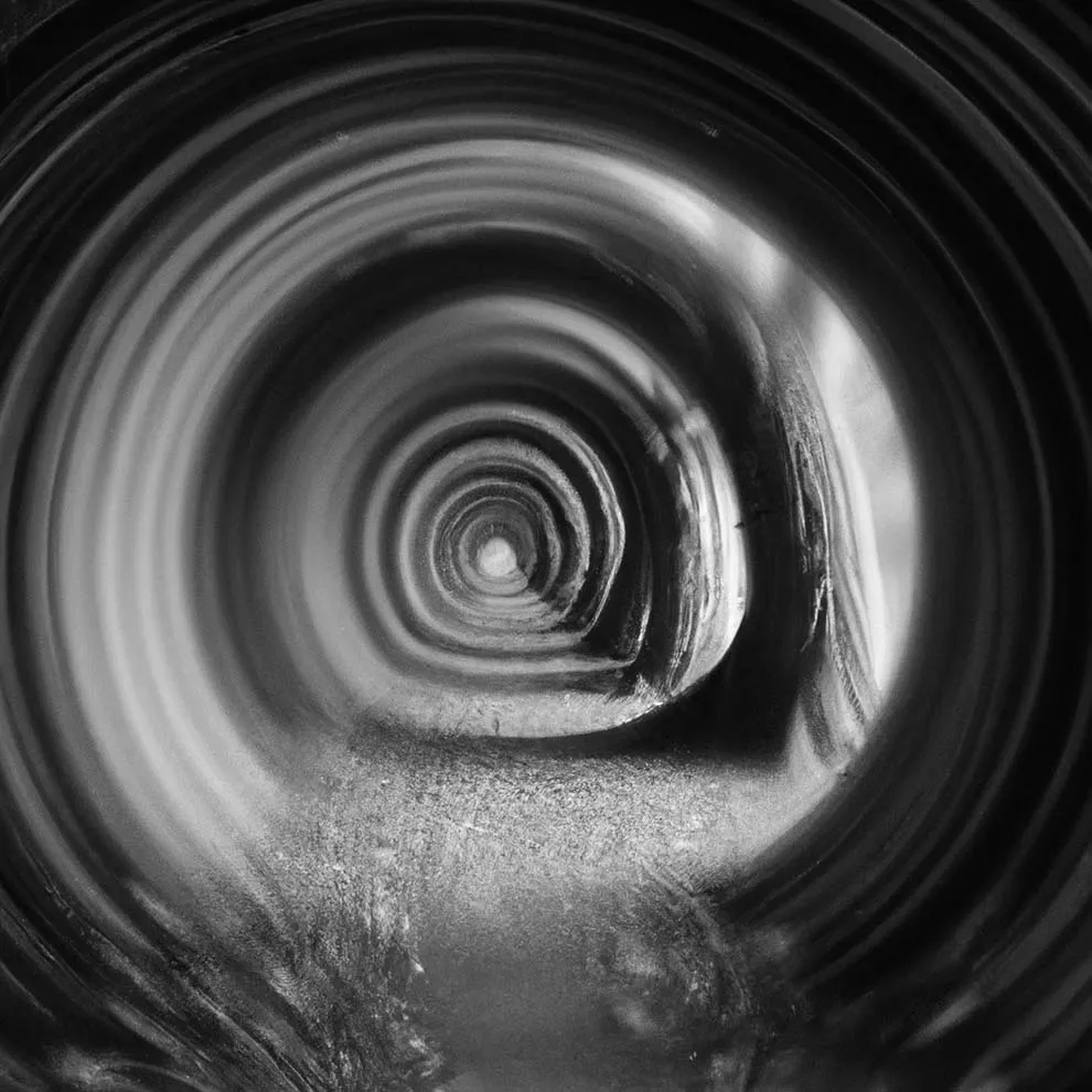 a tunnel with a light emanating from the end