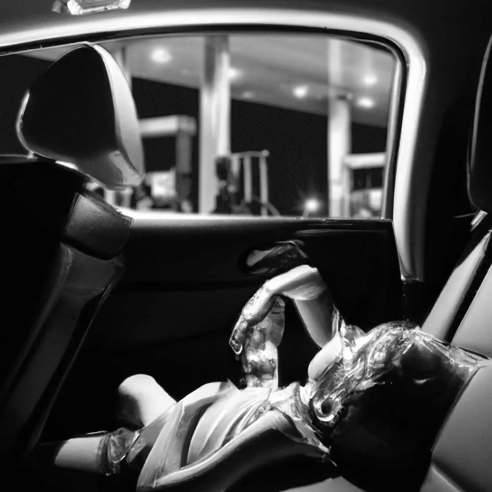 a person resting in the back seat of a car