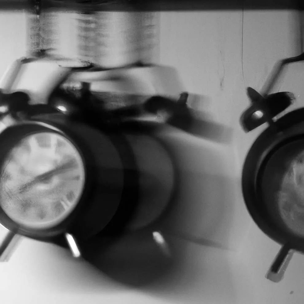 blurry image of two clocks