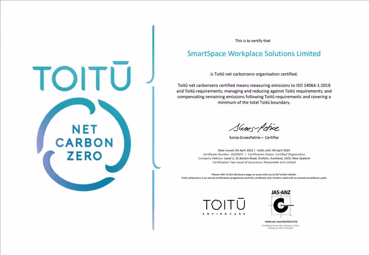 Toitū Net Carbonzero Certificate