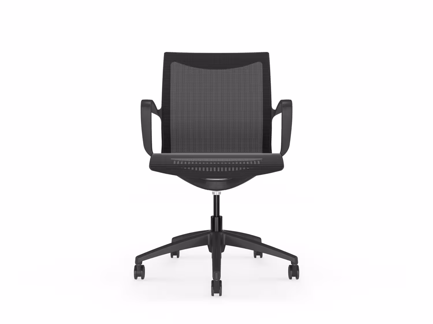 black mesh meeting chair with arms
