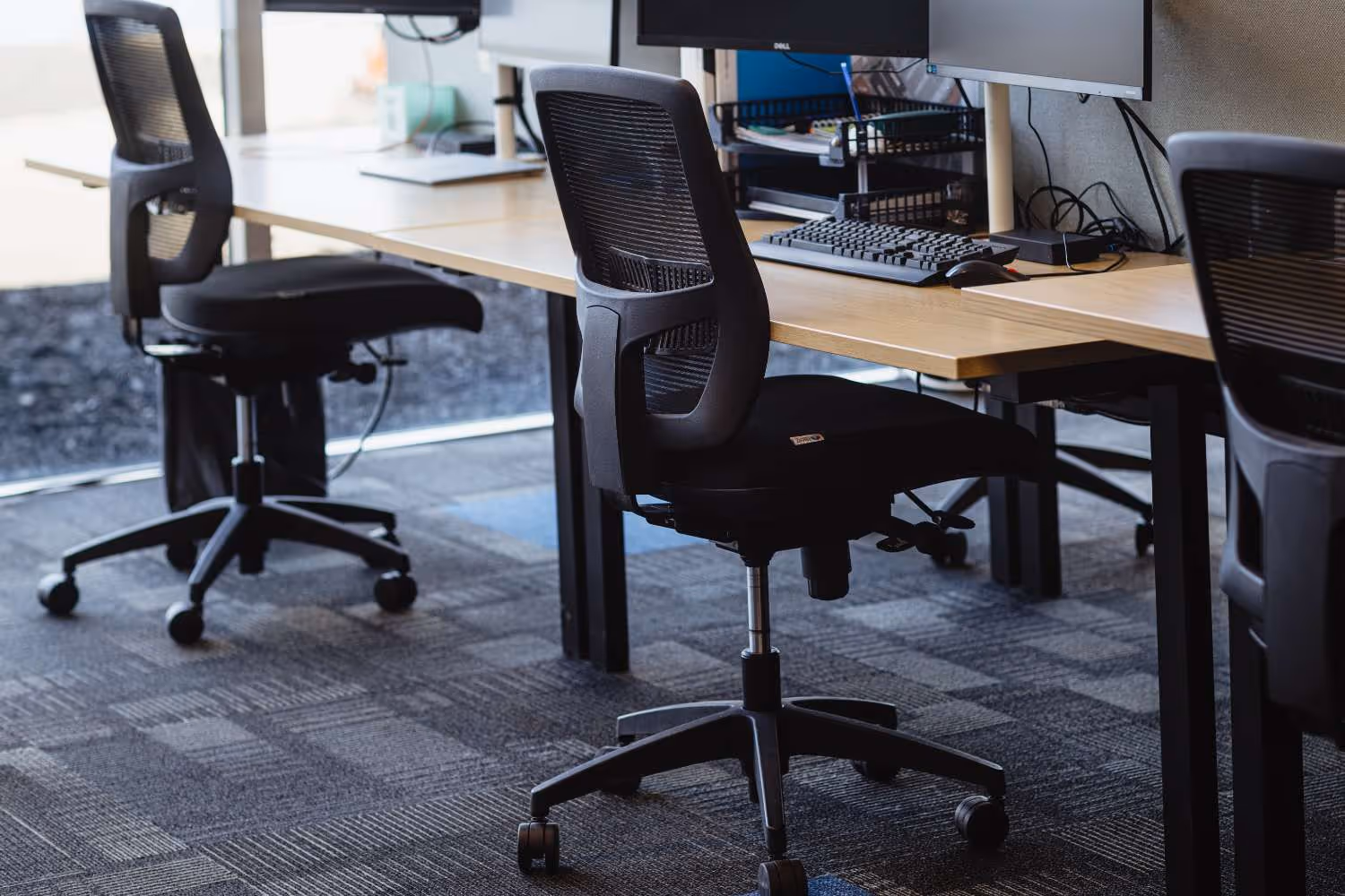 black mesh back office chair