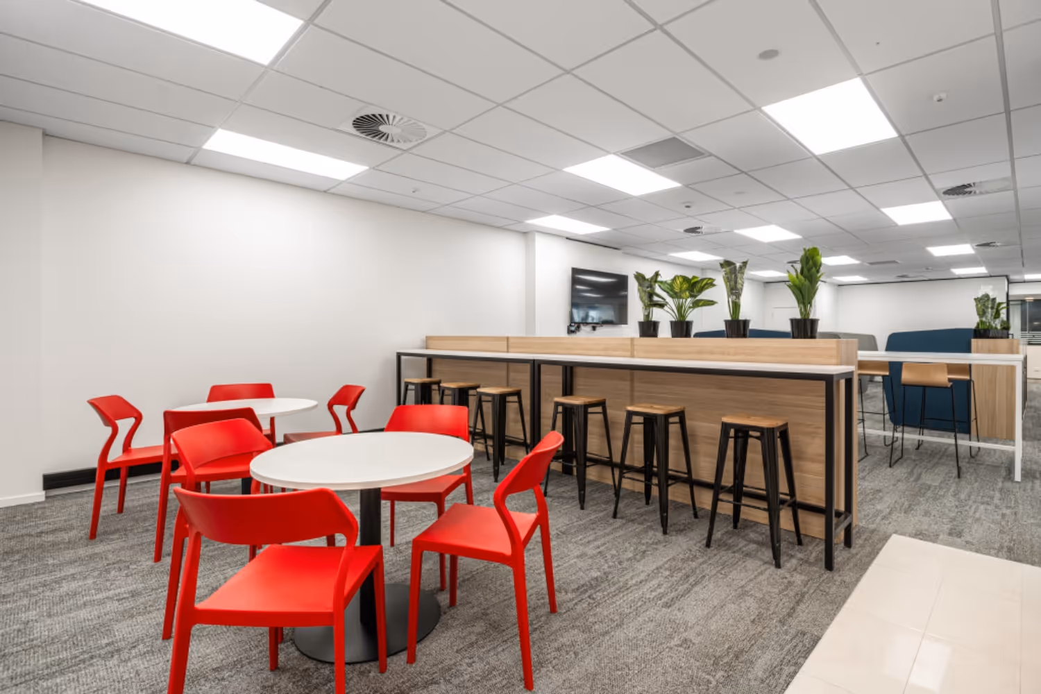 open plan office lunch area