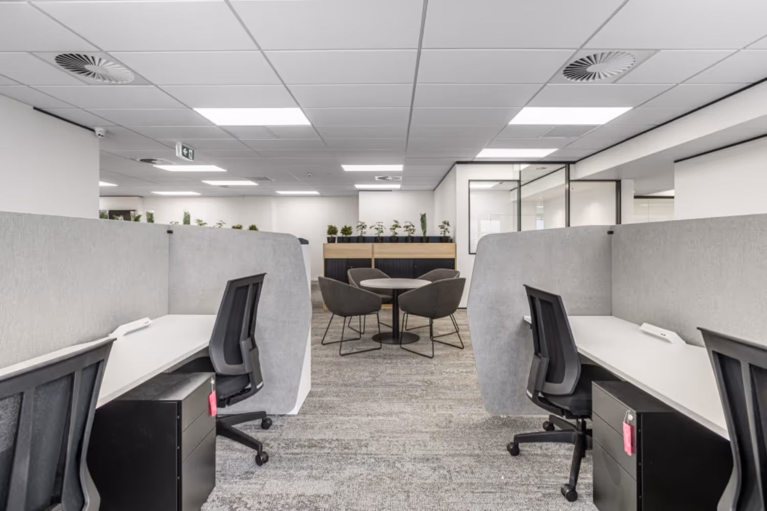 open plan office desks and chairs