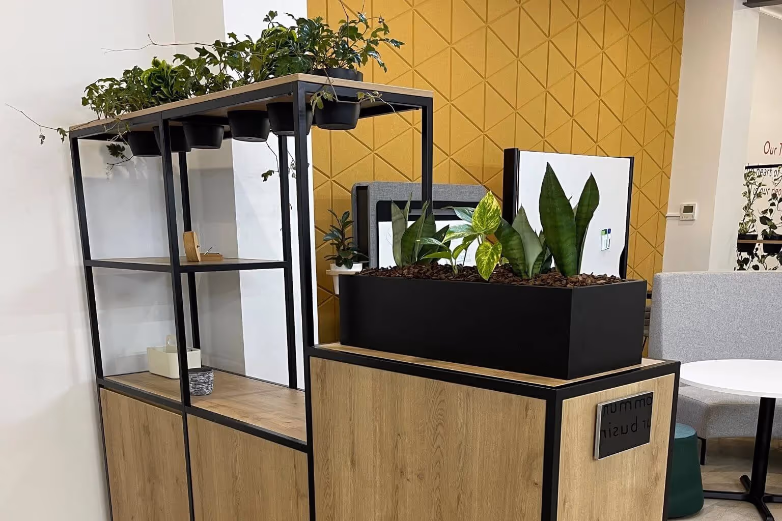 modular storage and plants