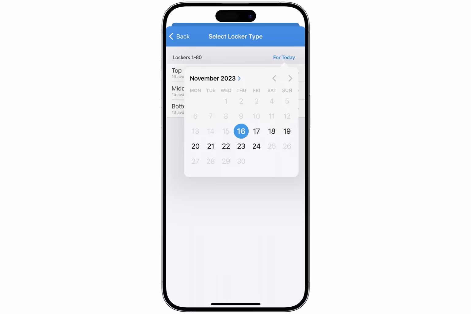floorsense app locker booking