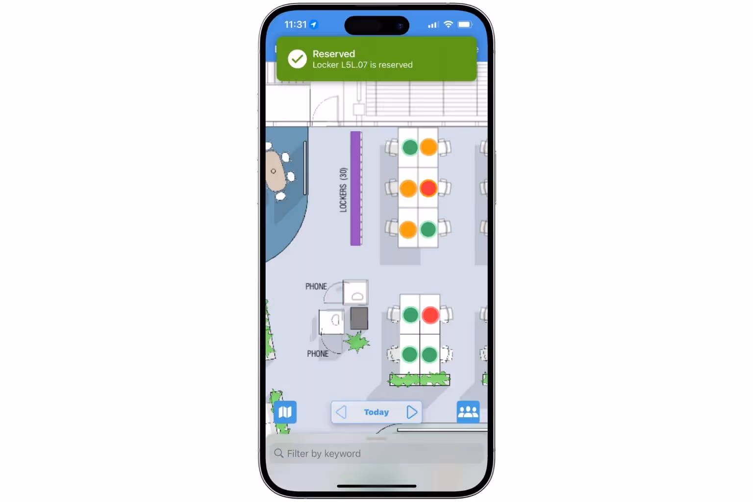floorsense desk booking app