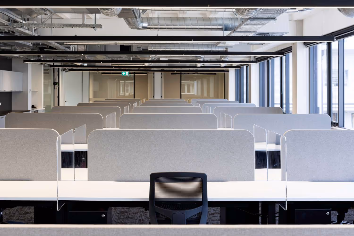 office desks with dividers