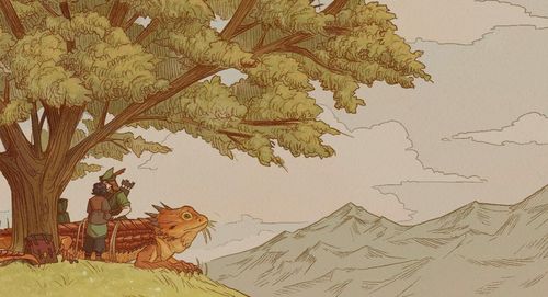 image of two girls kissing and their mount safe under a big tree