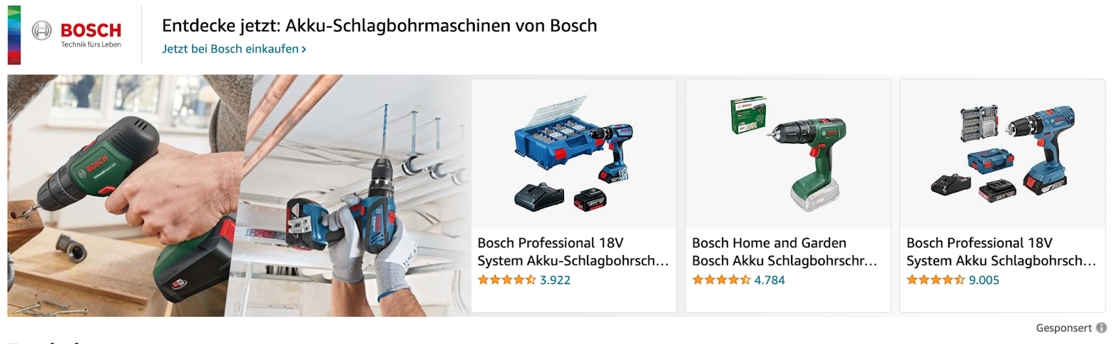 Sponsored Brands Produktkollektion bei Amazon