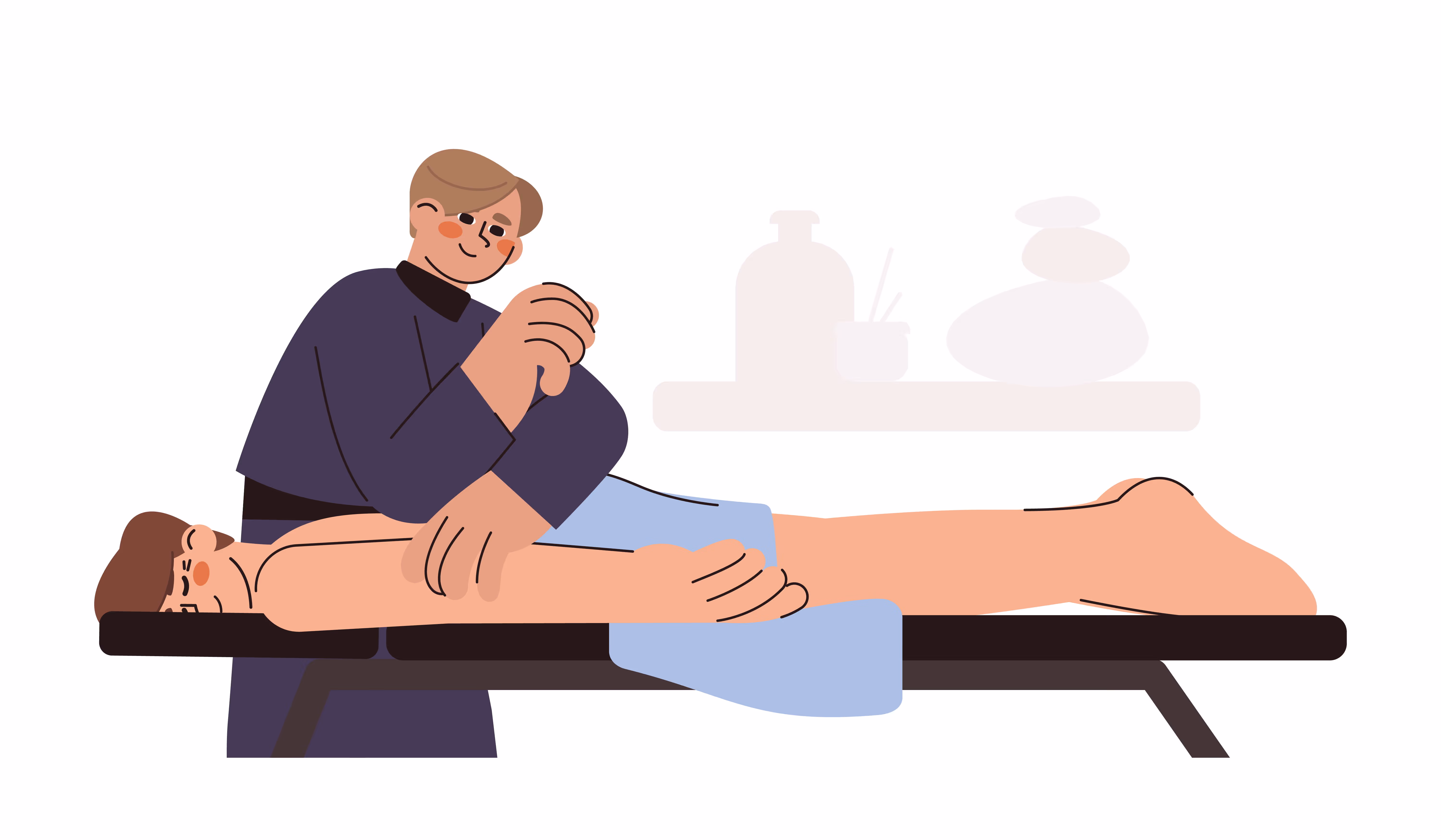 Massaggiatore che pratica il massaggio classico svedese