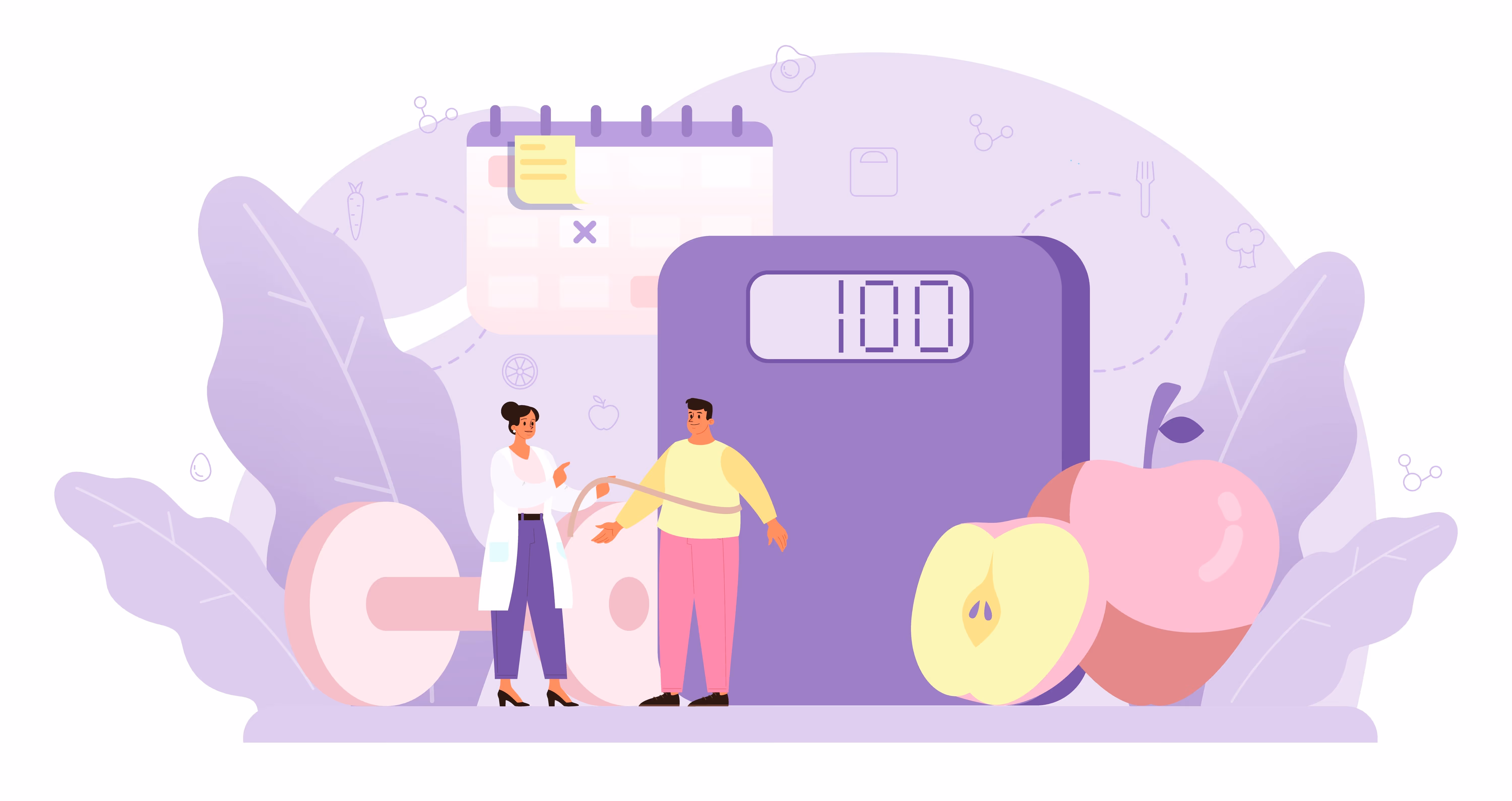 immagine di uno studio con una nutrizionista che sta valutando un paziente