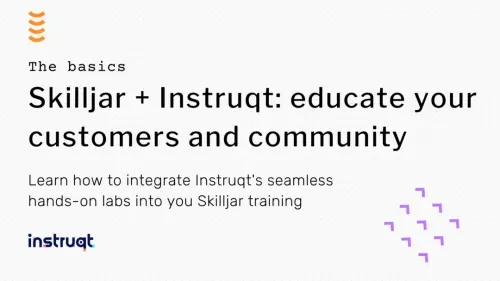 Skilljar + Instruqt guide cover explaining how to integrate hands-on labs into Skilljar training.