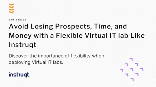Instruqt blog post header: Avoid Losing Prospects, Time, and Money with a Flexible Virtual IT lab.