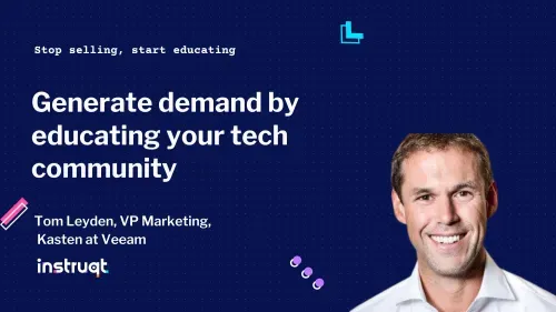 Tom Leyden, VP Marketing at Kasten by Veeam, presents his demand generation strategy for tech communities.