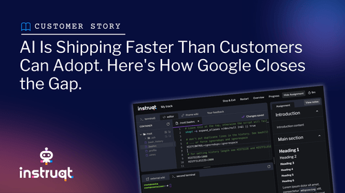 Instruqt customer story hero: Google closes the AI adoption gap using Instruqt hands-on labs.