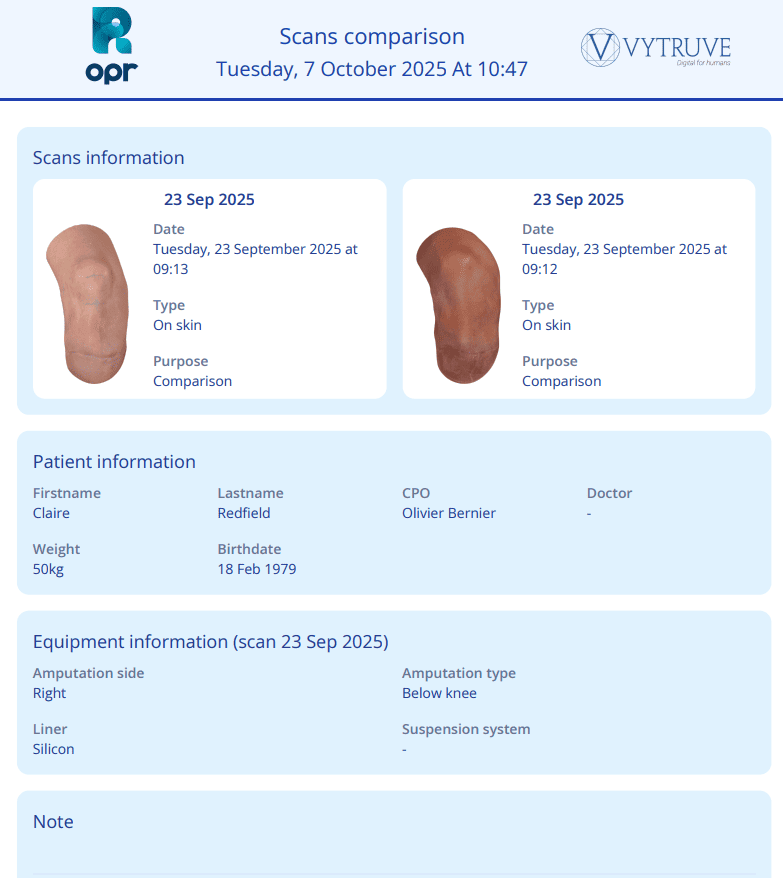 Scan comparison with summary PDF