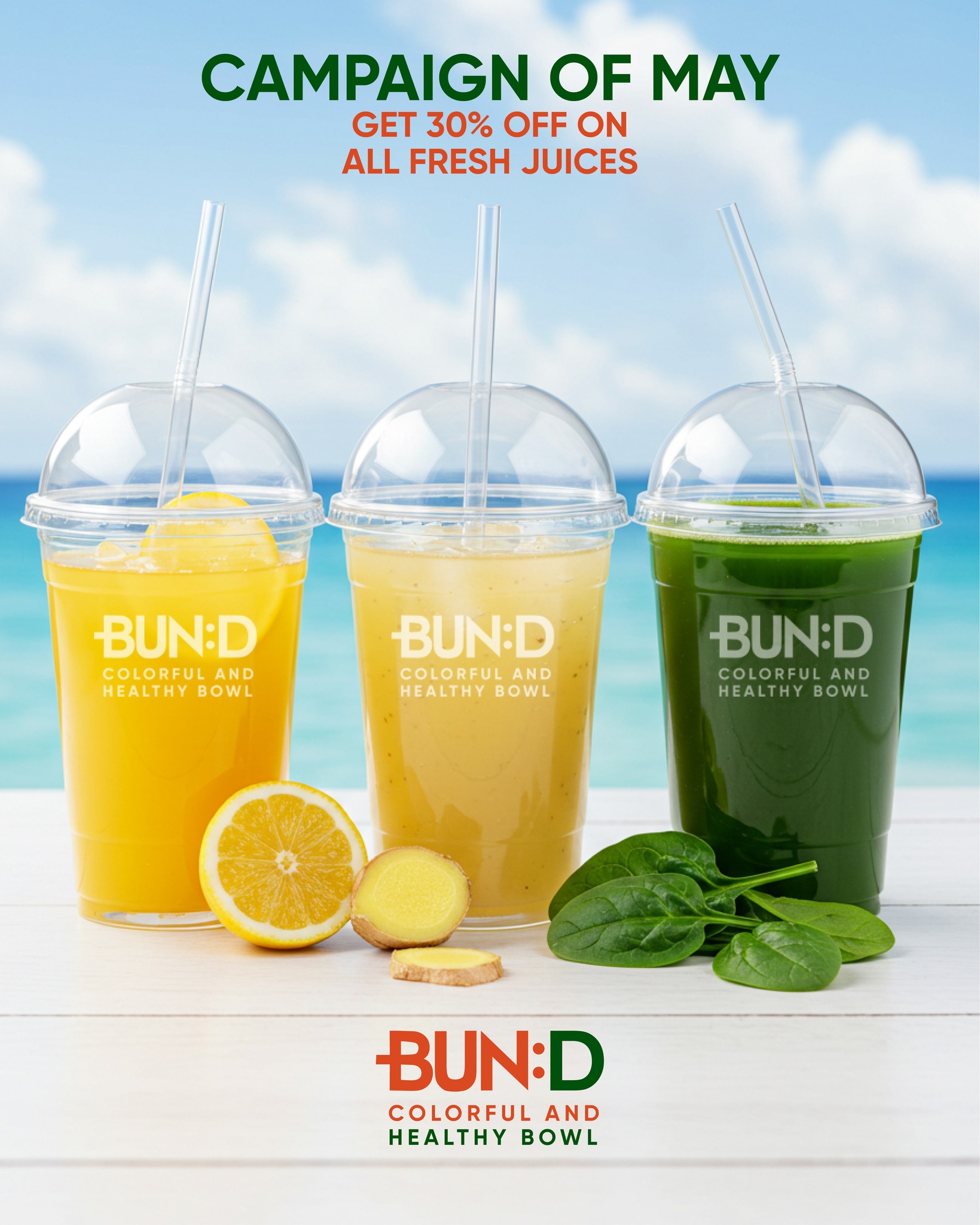 CAMPAIGN OF MAY
GET 30% OFF ON ALL FRESH JUICES

.
.
#bundfood #colorfullandhealthybowl #healthy #healthydrink #healthyfood #salad