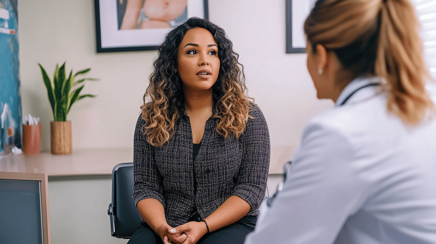 patient talking to doctor