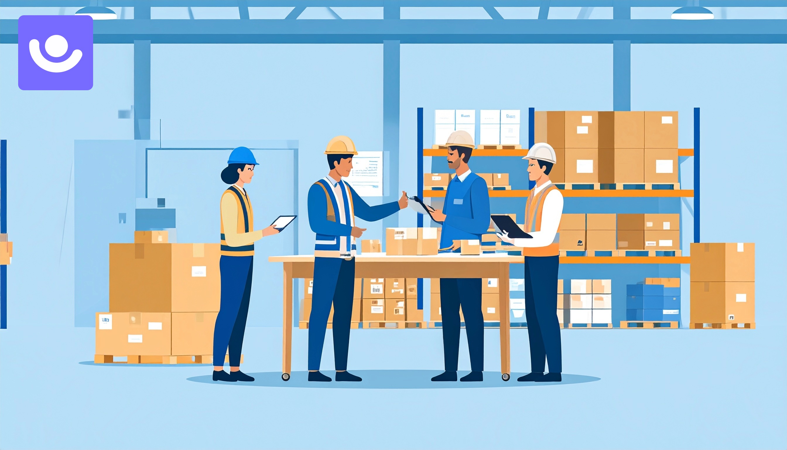 Illustration d’une bibliothèque de compétences logistique utilisée par une équipe RH dans un entrepôt