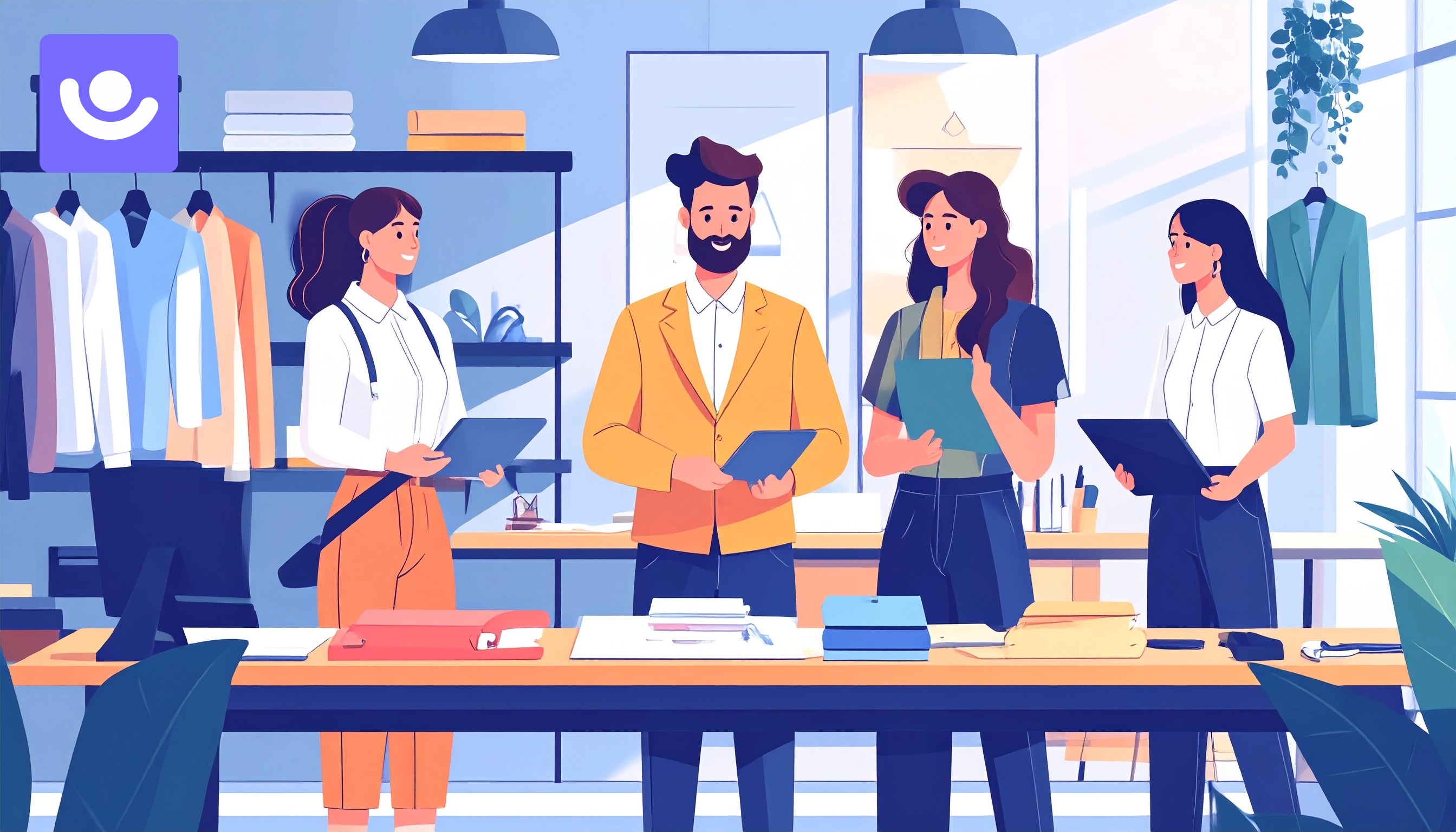 Illustration d’une bibliothèque de compétences retail utilisée par des responsables RH et managers de magasin