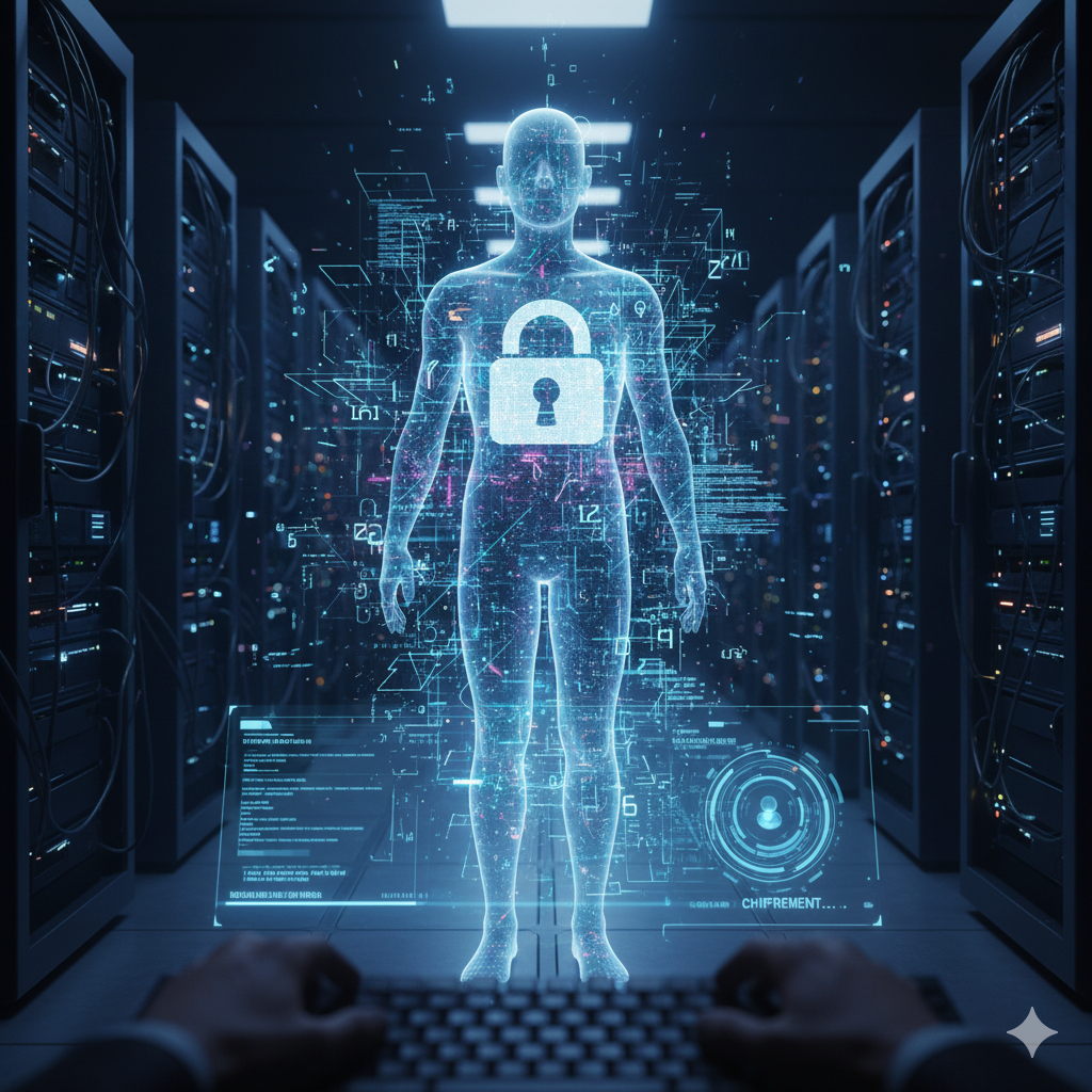 Schéma du chiffrement des données RH au repos et en transit (AES-256, TLS 1.2+)