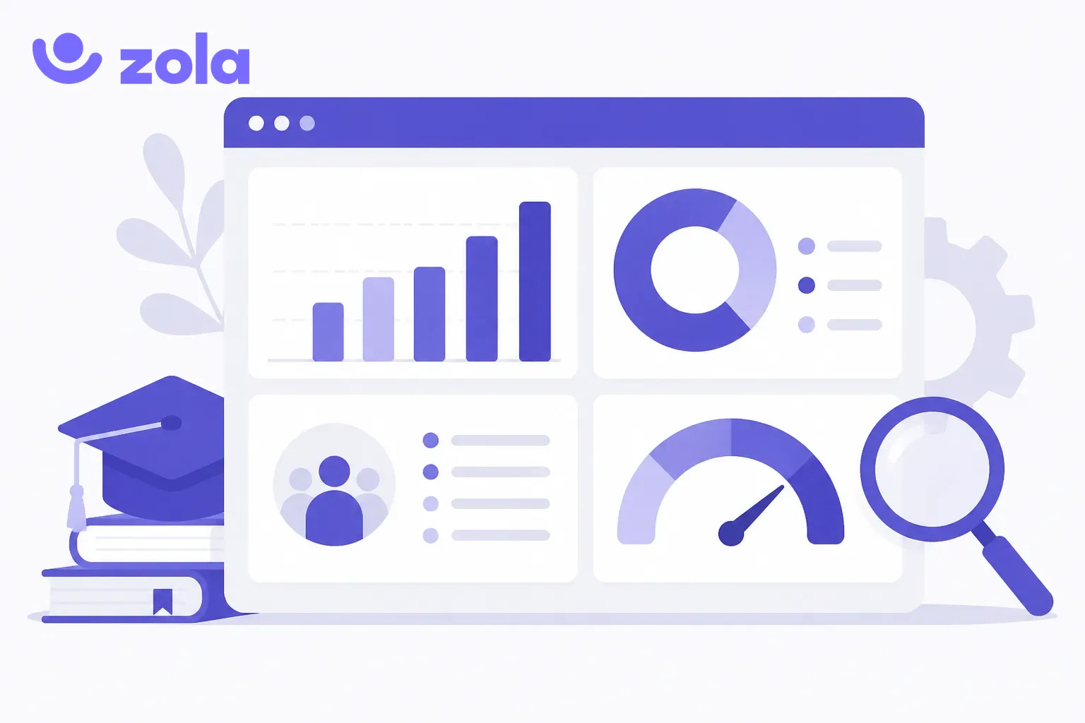 Illustration violette des indicateurs de formation en entreprise