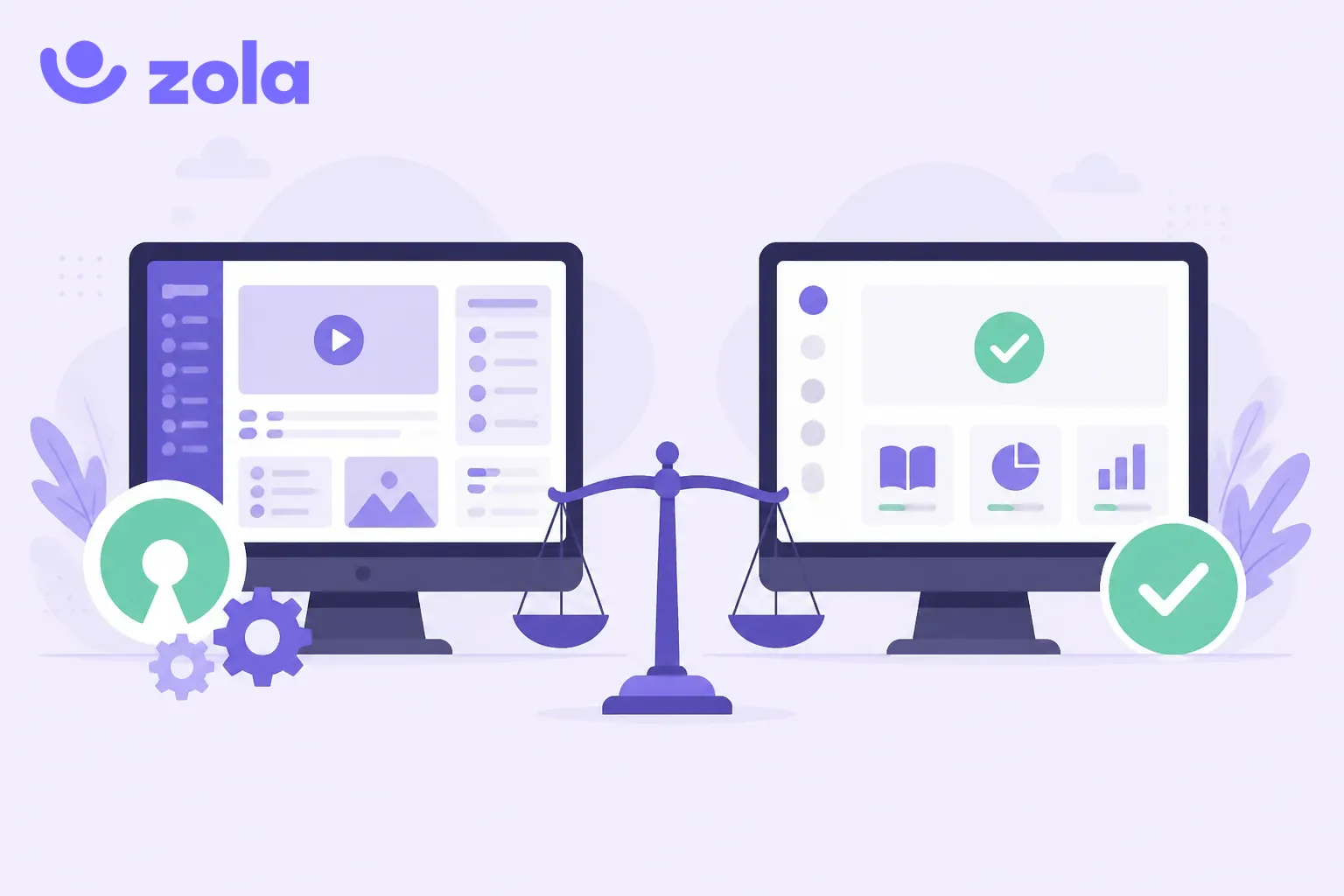 Illustration violette des alternatives à Moodle en entreprise