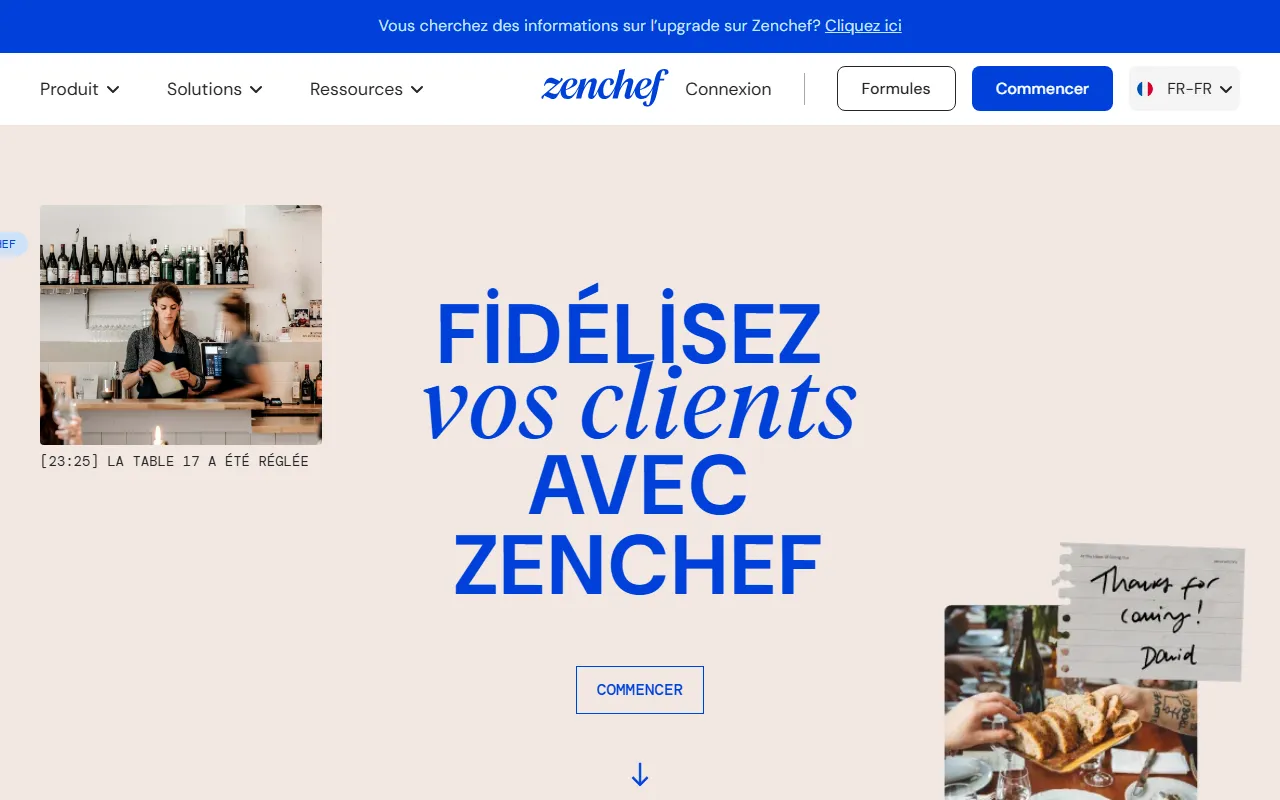 Aperçu de Zenchef, logiciel de réservation en ligne pour restaurants