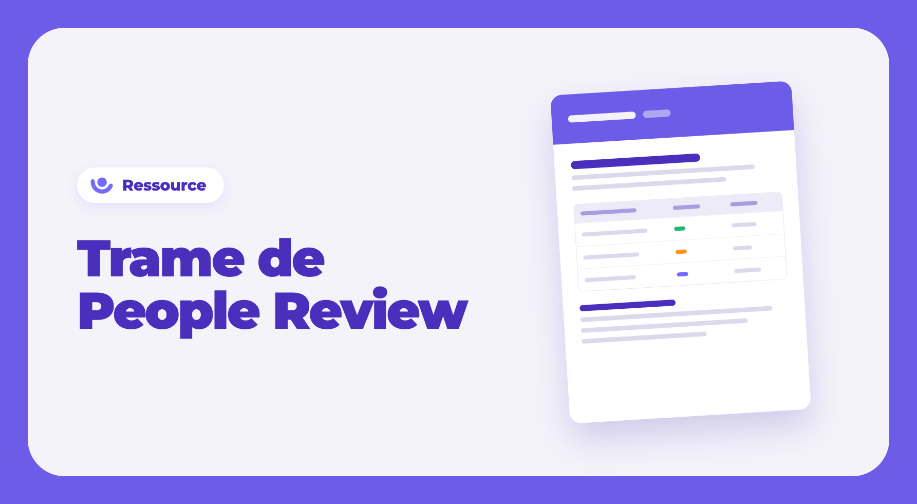 Trame de People Review : modèle à remplir