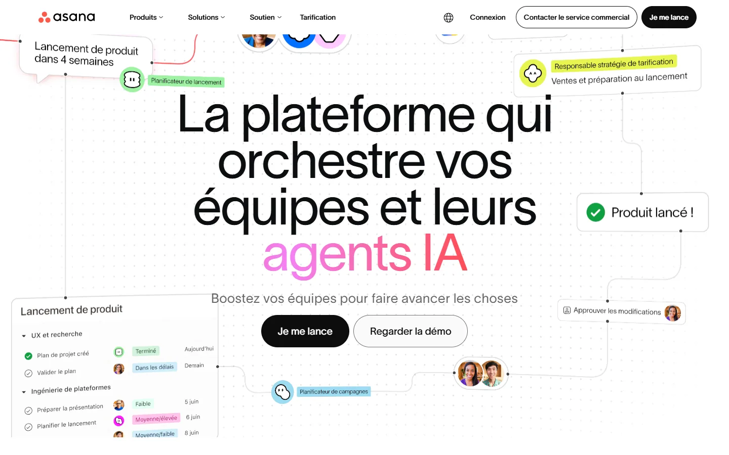 Aperçu d'Asana, plateforme de gestion de projet utilisée par les équipes RH
