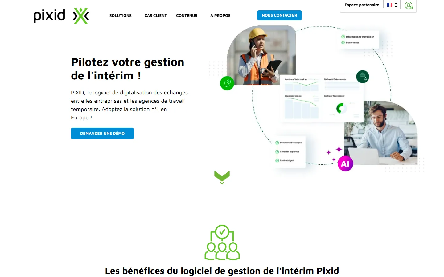 Aperçu de Pixid, plateforme de gestion de l'intérim et du personnel externe