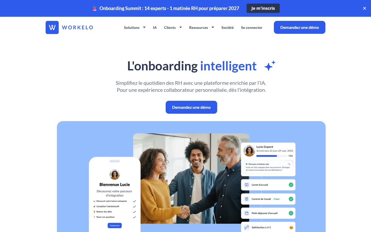 Aperçu de Workelo, plateforme d'intégration des nouveaux arrivants