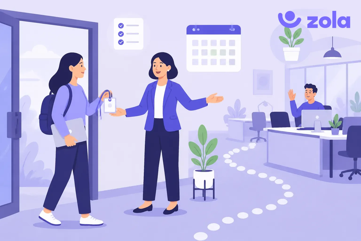 Onboarding : une manager accueille une nouvelle salariée le jour de son arrivée